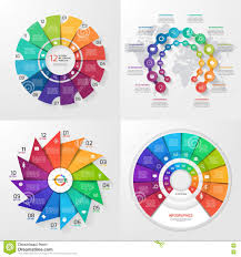 Set Of Four Vector Infographic Templates 12 Options Stock