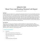 shear force and bending moment report