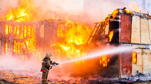 wallpaper firefighter fire 5120x2880