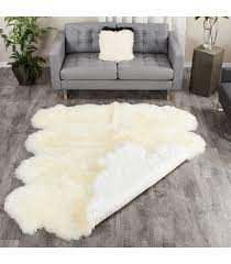 ivory white extra large sheepskin rug