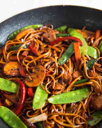 The Best Chicken Noodle Stir Fry gambar png