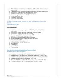 Sample Resume Of Bts Engineer   Allstar Construction
