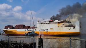 newark port fire flames contained on