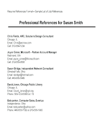 Sample Resume References Www Sailafrica Org