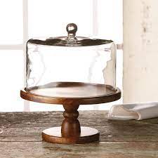 Clear Madera Pedestal Plate With Dome