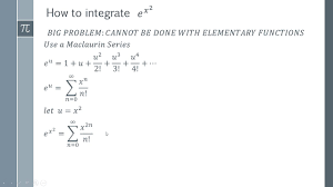 integrate e x 2 using infinite series