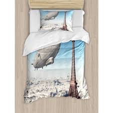 French Paris Eiffel Tower Duvet Cover Set