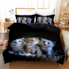 cute cats pattern duvet cover bedding