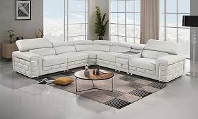 378 Light Gray Leather Sectional Sofa