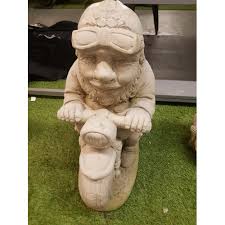 Large Gnome On A Motorbike Concrete