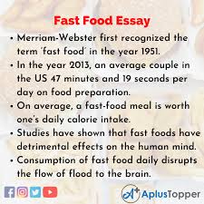 fast food essay essay on fast food