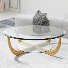 round 2 tiered coffee table with shelf