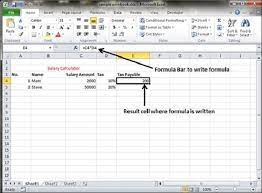 Creating Formulas In Excel 2010