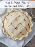 Can you make a pie and freeze it before baking?