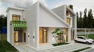 Sedang mencari ide desain rumah dua lantai yang minimalis? Desain Rumah Minimalis 2 Lantai Hunian Modern Kekinian