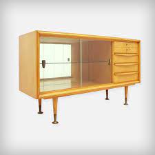 Small Cherrywood Sideboard With Glass