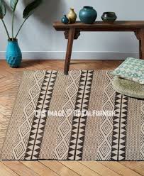 black zigzag pattern printed kilim rugs