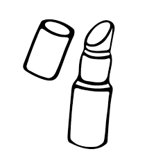 opened lipstick doodle style vector