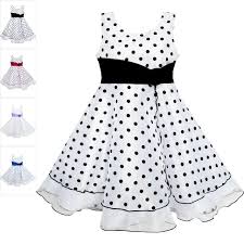 Details About Girls Dress Black White Dot Tulle Party Pageant Size 4 12 Formal Pricess