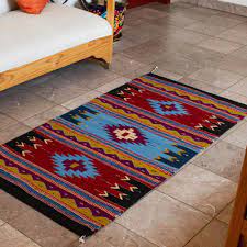 geometric pattern zapotec wool area rug