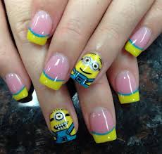 minion nail design by pinky