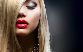 hd wallpaper closed eyes red lipstick