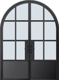 Arch Steel Glass Exterior Doors