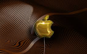 apple 3d logo golden realistic balloons