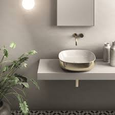 Gold Washbasin Square Countertop Sink