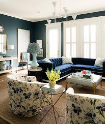 blue hollywood regency style sectional