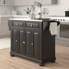 This kitchen island is made completely out of solid wood with choice of solid shiplap around the perimeter or a picture frame style. Three Posts Haslingden Kitchen Island Stainless Steel Reviews Wayfair