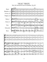 En el aspecto musical, la partitura está muy bien para trabajar las alteraciones ya que aparecen las notas do #, sol # y si b, además del fa y sol agudos. Valse Triste Wikipedia