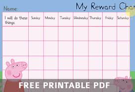 Free Peppa Pig Reward Chart Kids Toddler Reward Chart