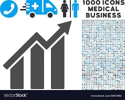 Growth Chart Icon With 1000 Medical Business