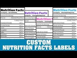 create custom nutritional facts labels