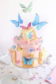 First Birthday Butterfly Cake By Vanilla Butterfly Birthday Cakes  gambar png