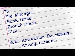 application for closing bank account