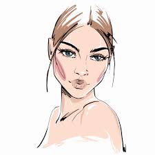 natural makeup fashion drawing sketch