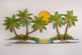 Coconut Palm Tree Islands Metal Wall