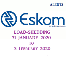 The load shedding timetable starts when there is a formal announcement from eskom to check what the position is of load shedding at any time, go to loadshedding.eskom.co.za this is a monthly time table for load shedding. Stage 2 Load Shedding Continues From 9 Am On Friday 31 January 2020
