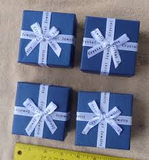 dark blue jewelry gift box w white