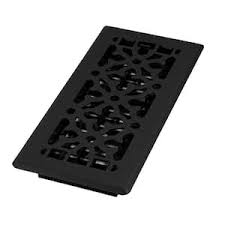 decor grates st412 scroll floor register textured black 4 inch by 12 inch