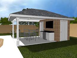 Pool House Cabana Plans Ph 1 Brick