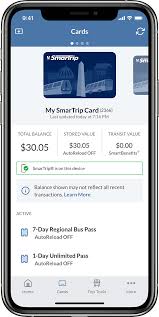 The card automatically debits the cost of the passenger's ride when placed on or near the breeze target at the fare gate Smartrip App Wmata