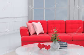 The hotel features 24 beautifully appointed guest rooms, many of which include air conditioning, alarm clock. Living Room In Valentine Day Decor With Red Sofa Pink Fabric Stock Photo Picture And Royalty Free Image Image 92579395