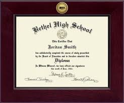 Bethel High School In Connecticut Century Gold Engraved Diploma