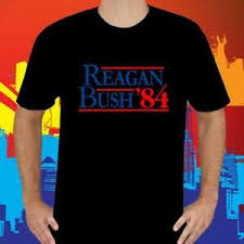 Details About New Ronald Reagan George Bush 84 Campaign Mens Black T Shirt Size S To 3xl