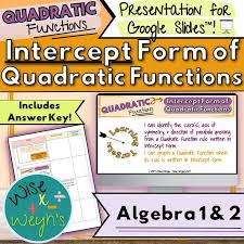Graphing Intercept Form Quadratic