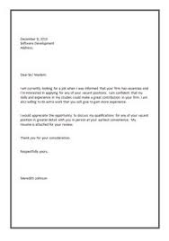 Employment Application Letter An Application For