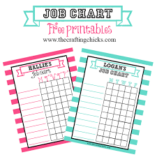 Job Charts Free Printable The Crafting Chicks